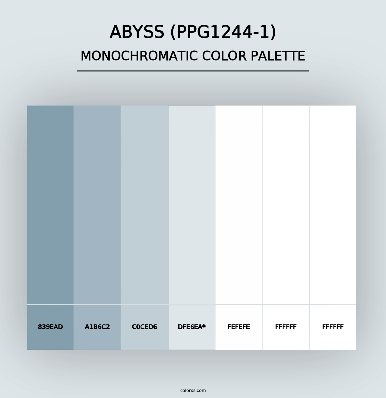 Abyss (PPG1244-1) - Monochromatic Color Palette