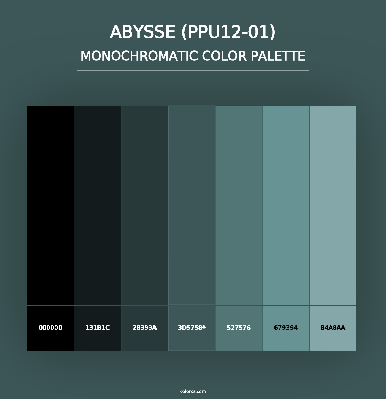 Abysse (PPU12-01) - Monochromatic Color Palette