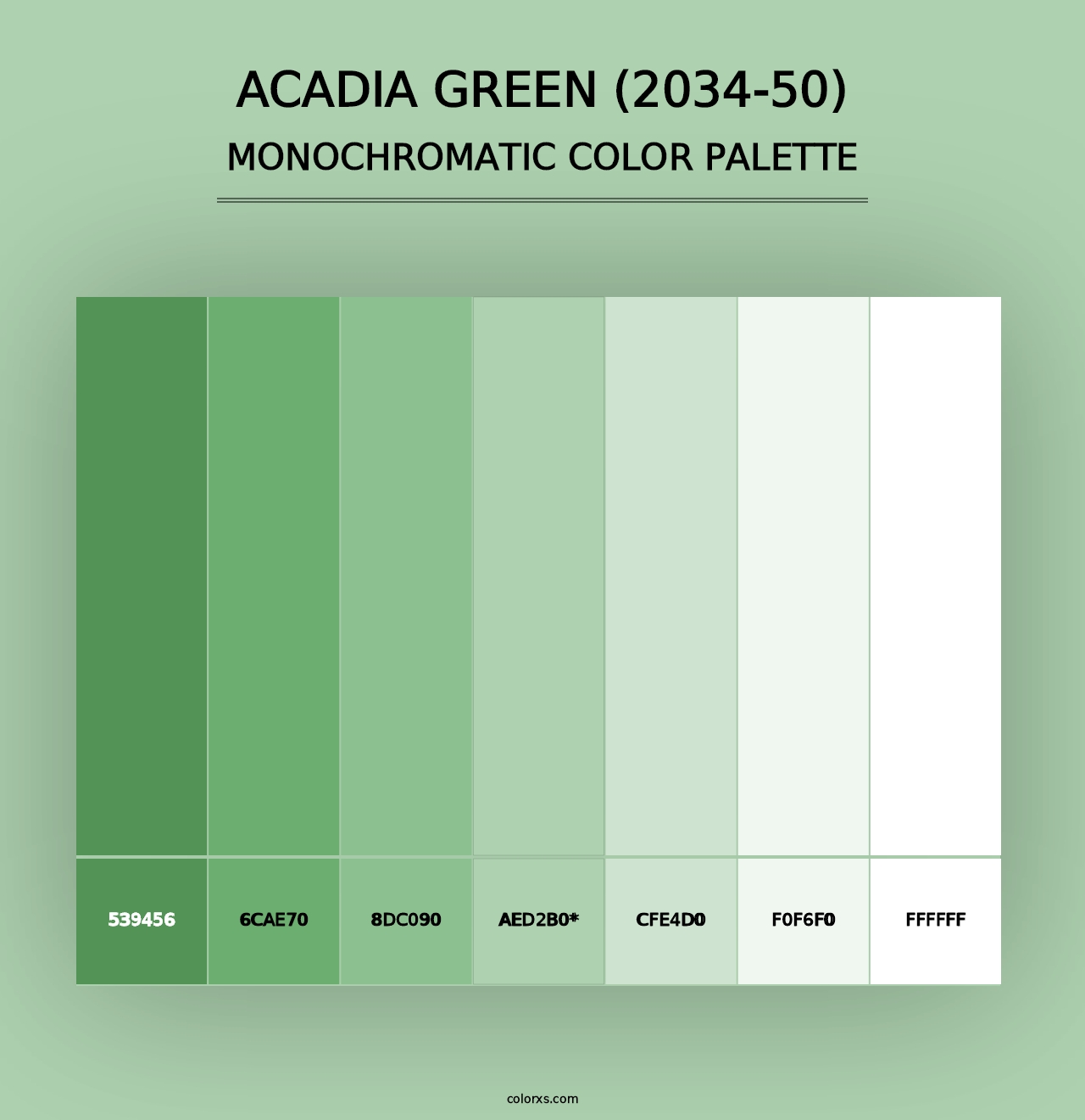 Acadia Green (2034-50) - Monochromatic Color Palette