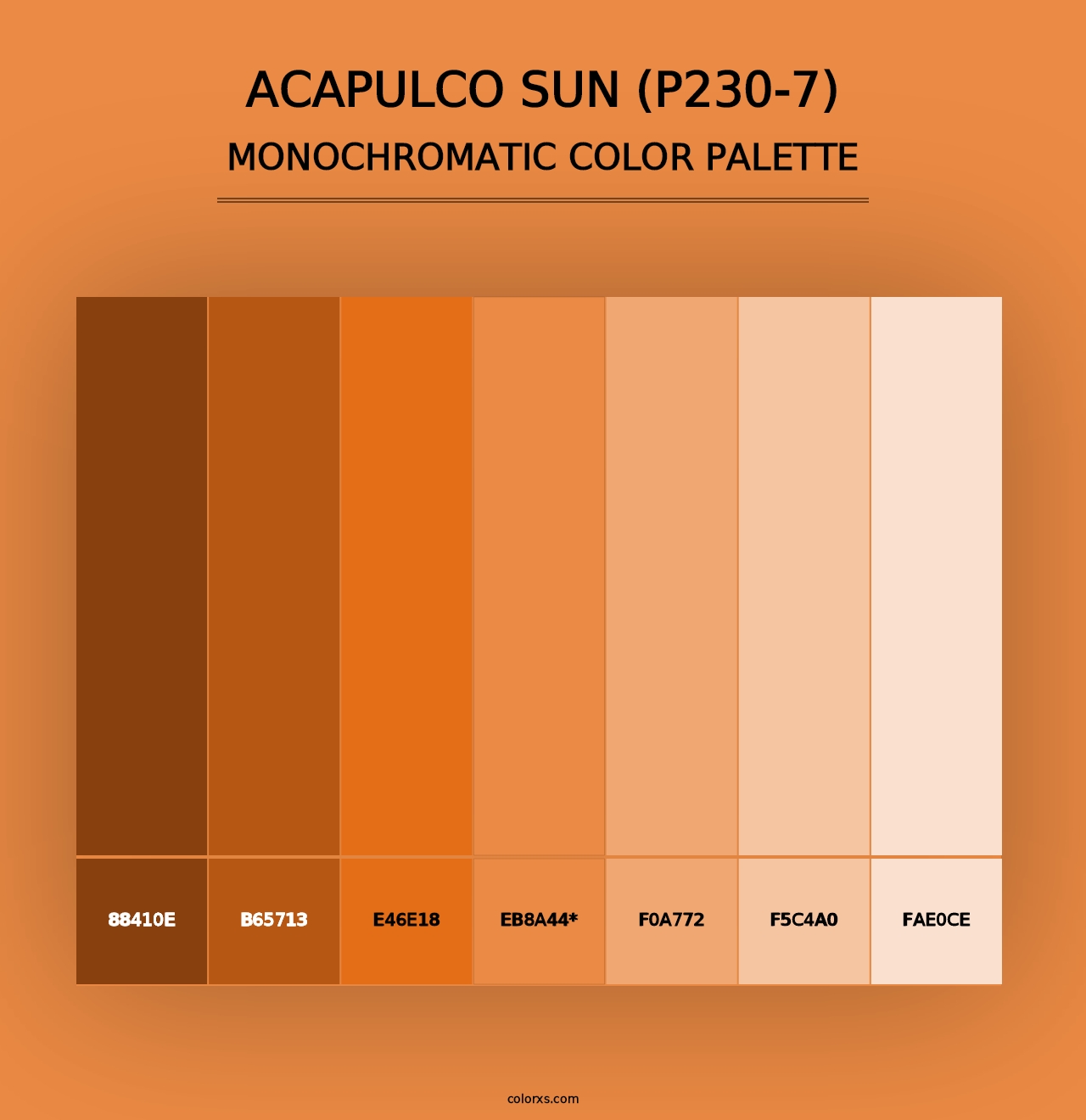 Acapulco Sun (P230-7) - Monochromatic Color Palette