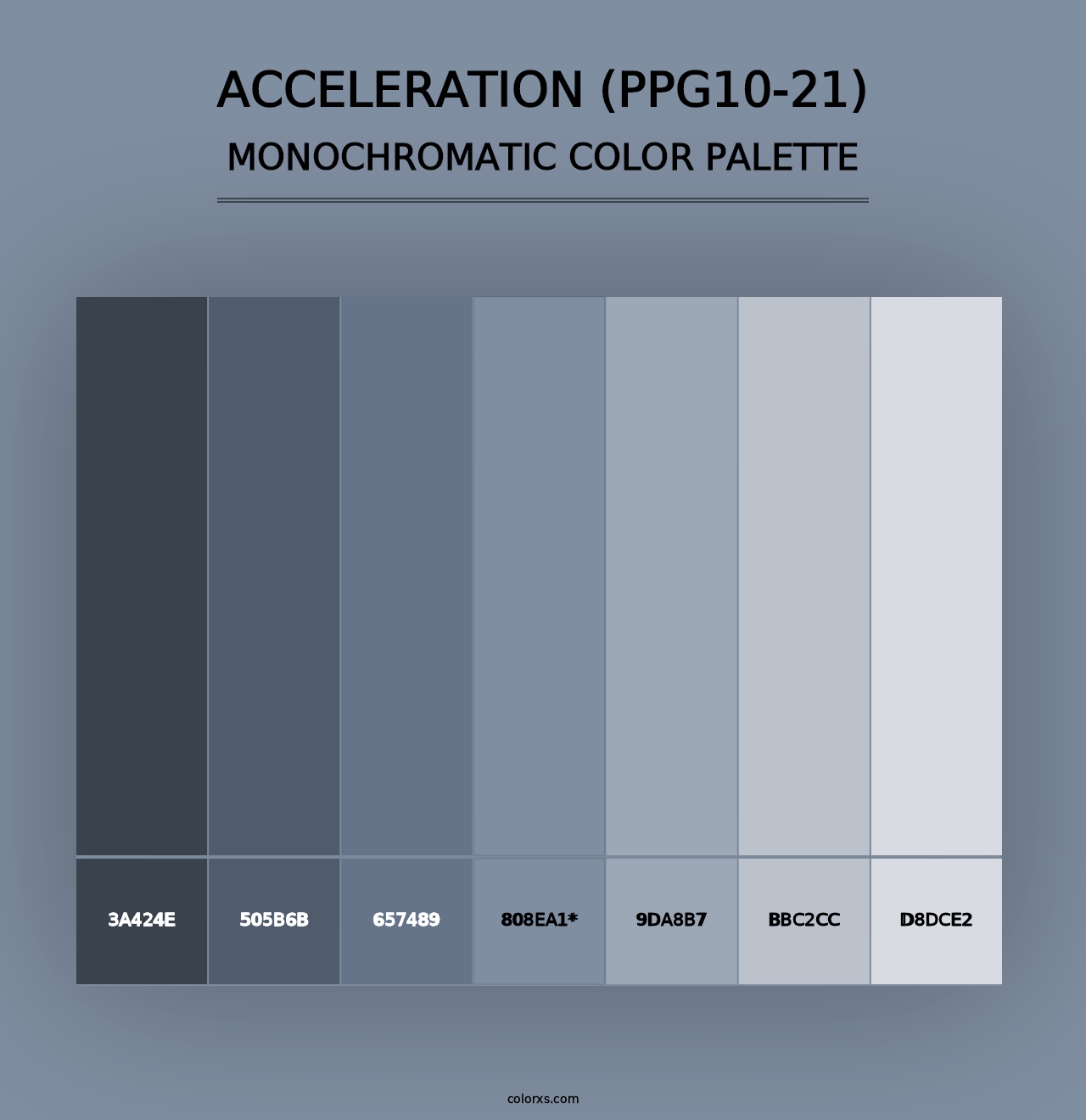 Acceleration (PPG10-21) - Monochromatic Color Palette