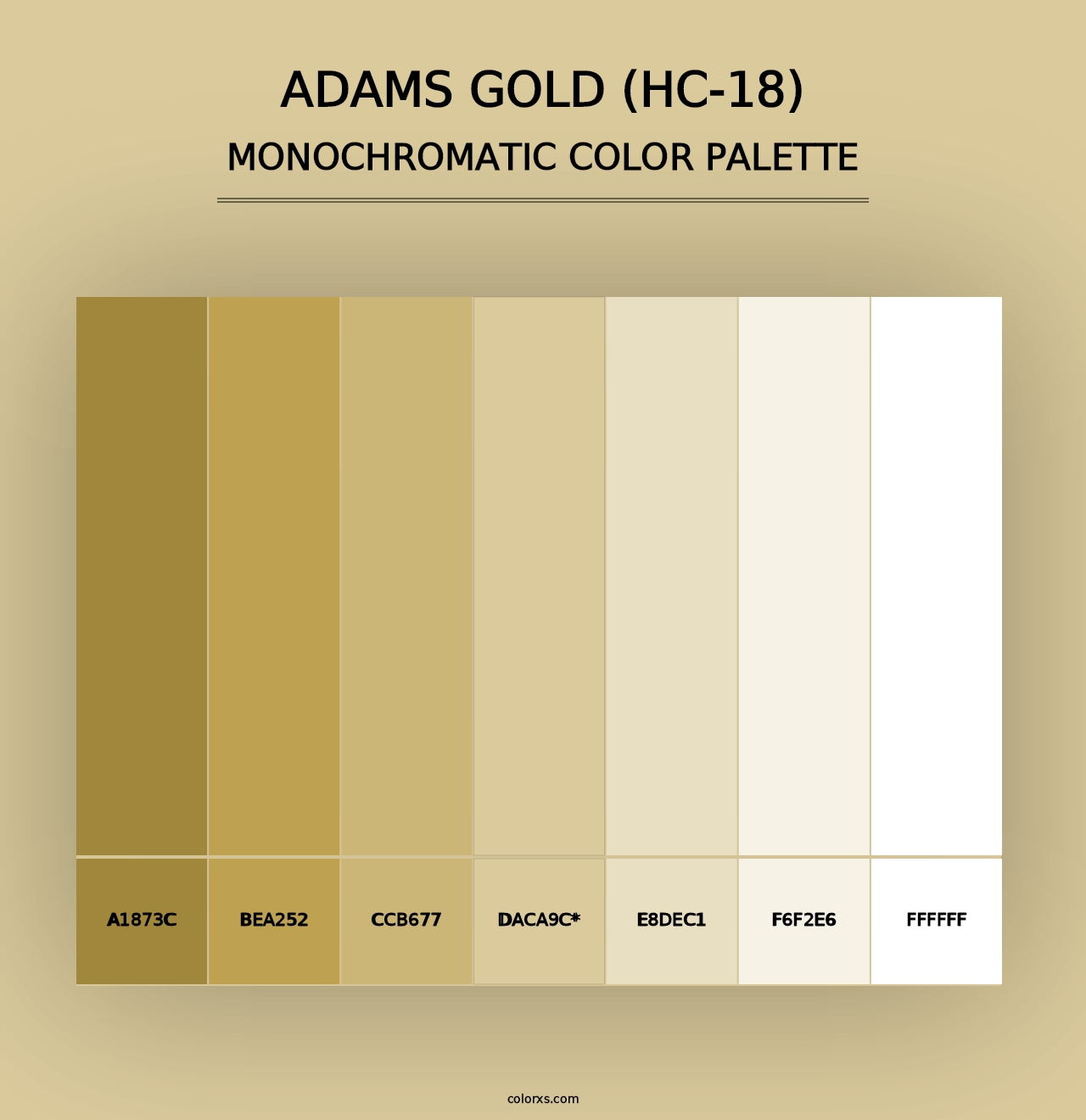 Adams Gold (HC-18) - Monochromatic Color Palette