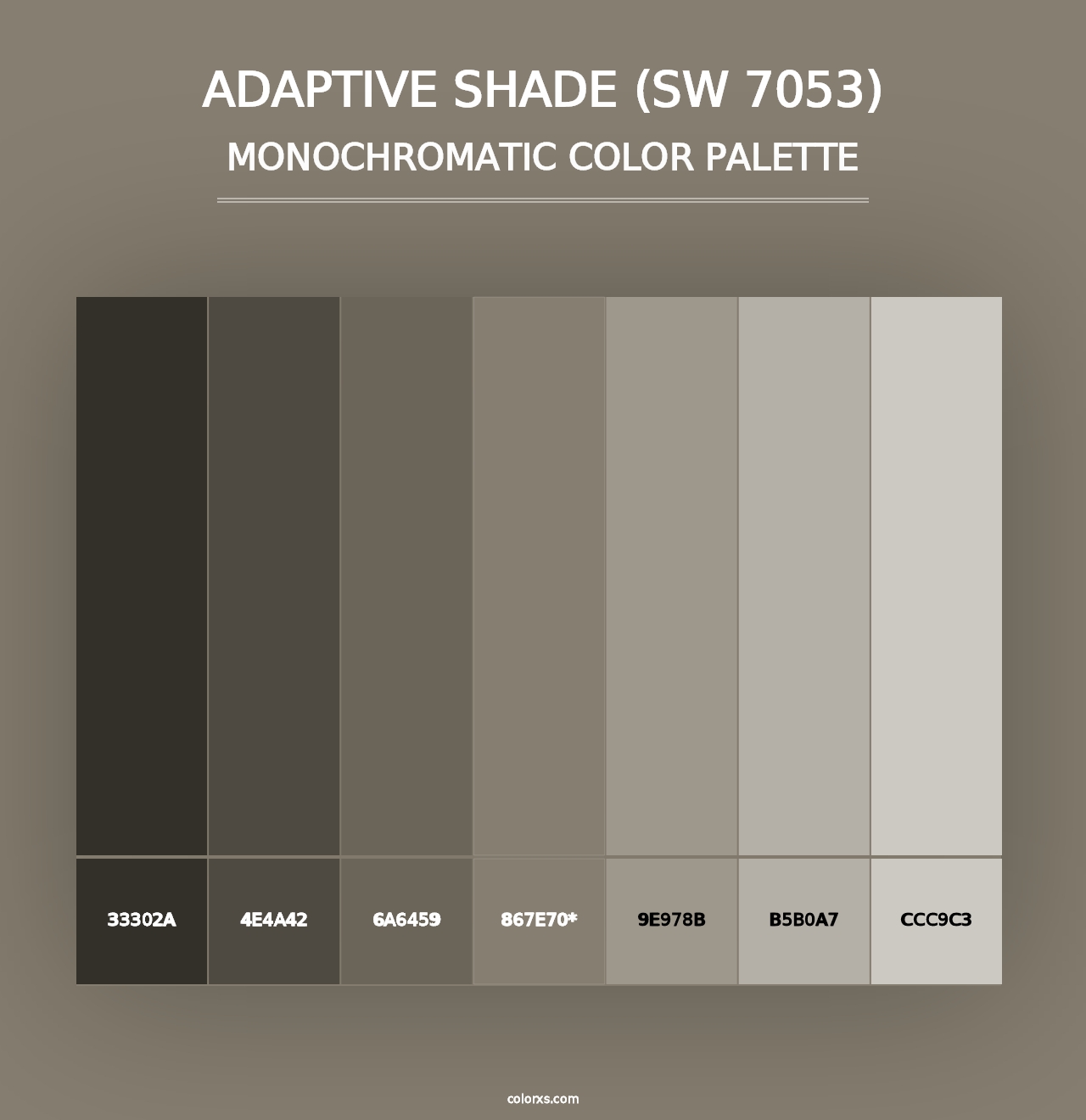 Adaptive Shade (SW 7053) - Monochromatic Color Palette