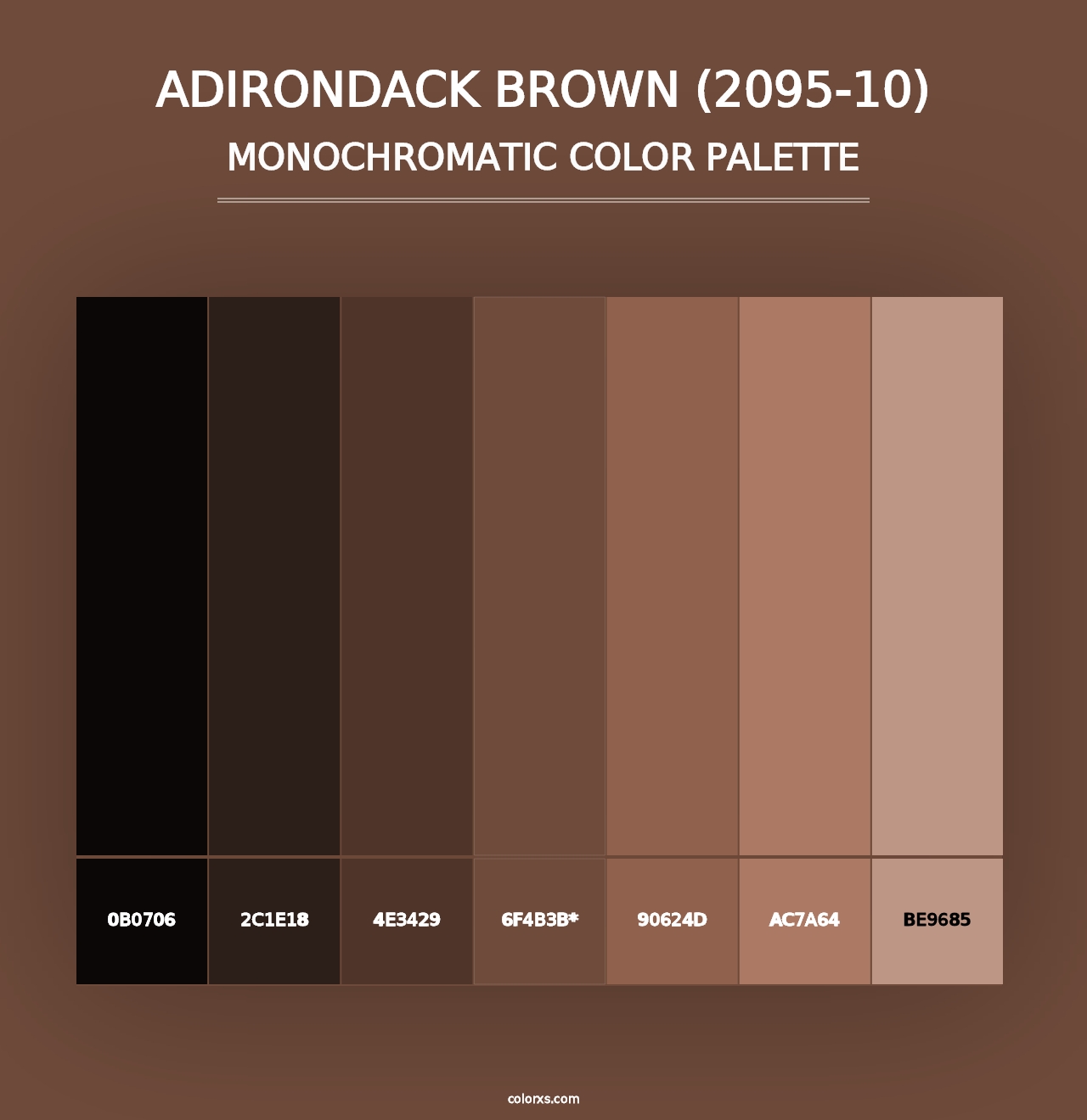 Adirondack Brown (2095-10) - Monochromatic Color Palette