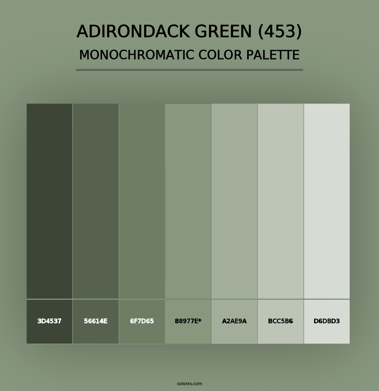 Adirondack Green (453) - Monochromatic Color Palette