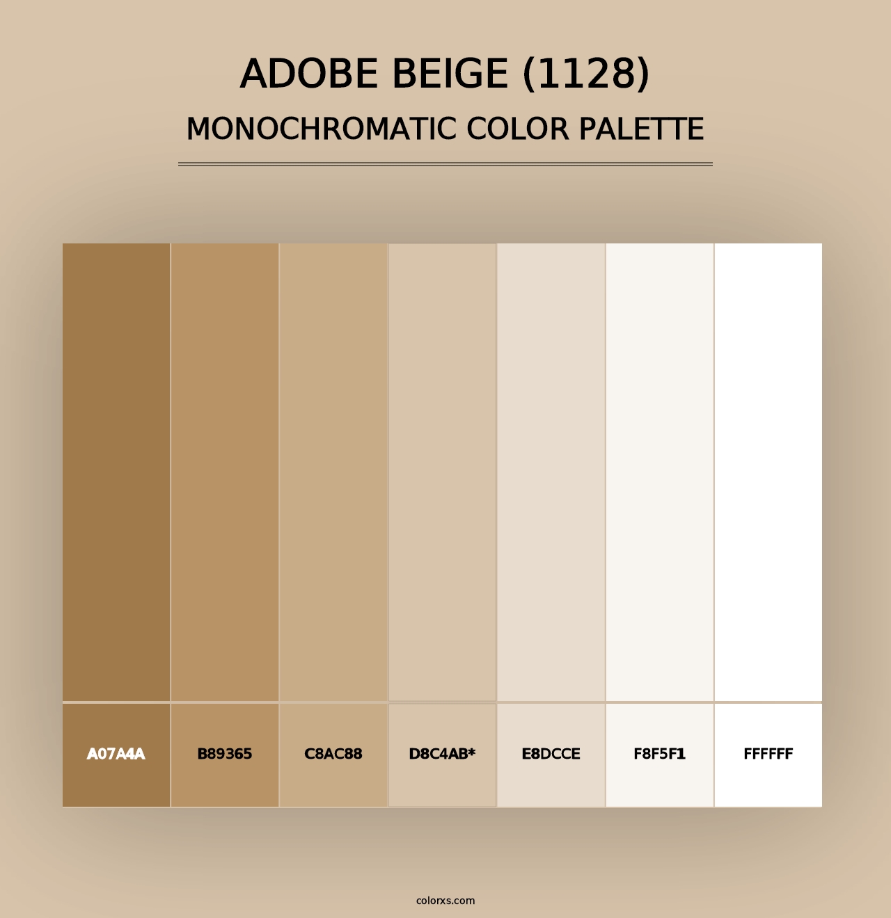 Adobe Beige (1128) - Monochromatic Color Palette