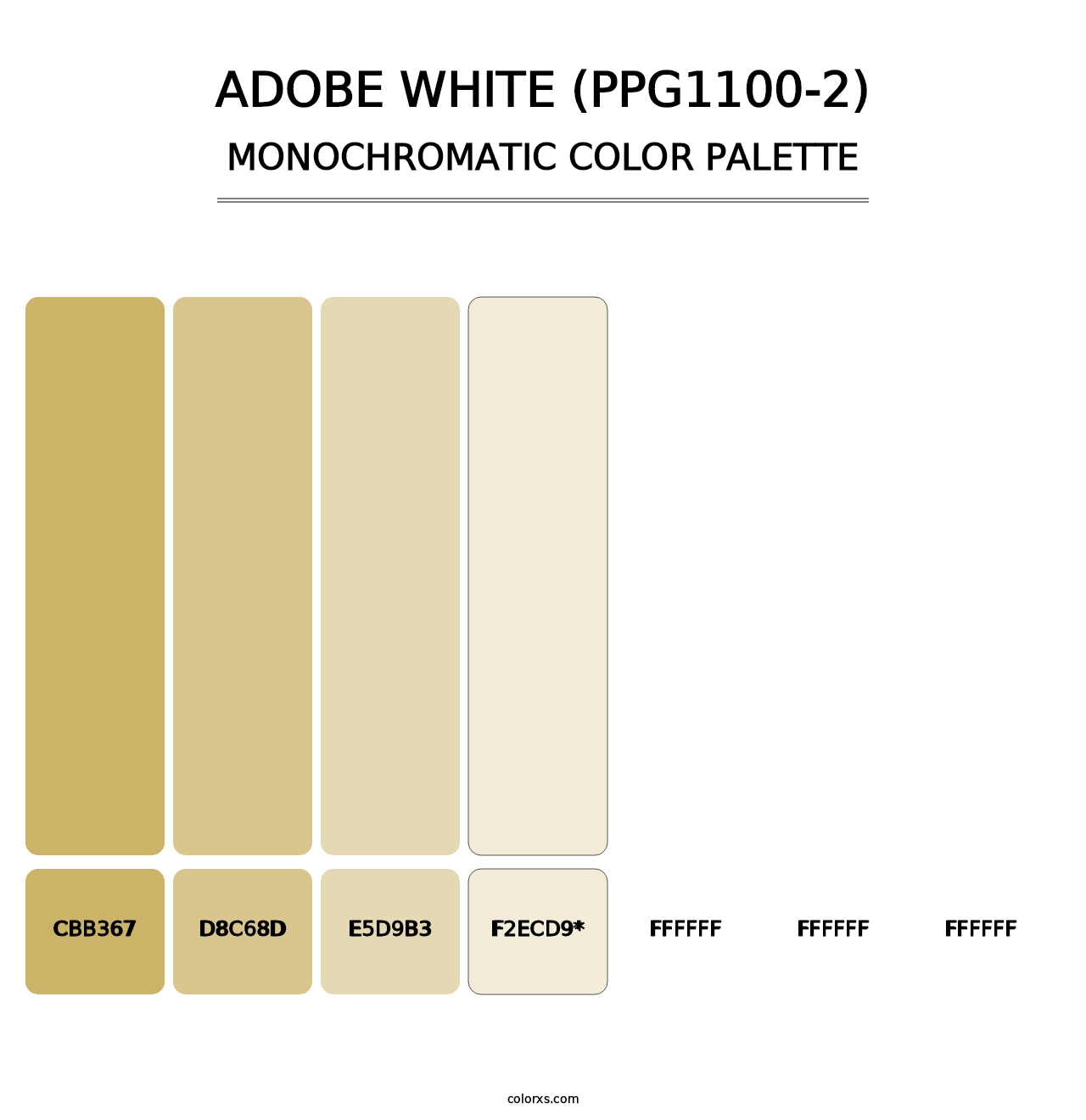 Adobe White (PPG1100-2) - Monochromatic Color Palette