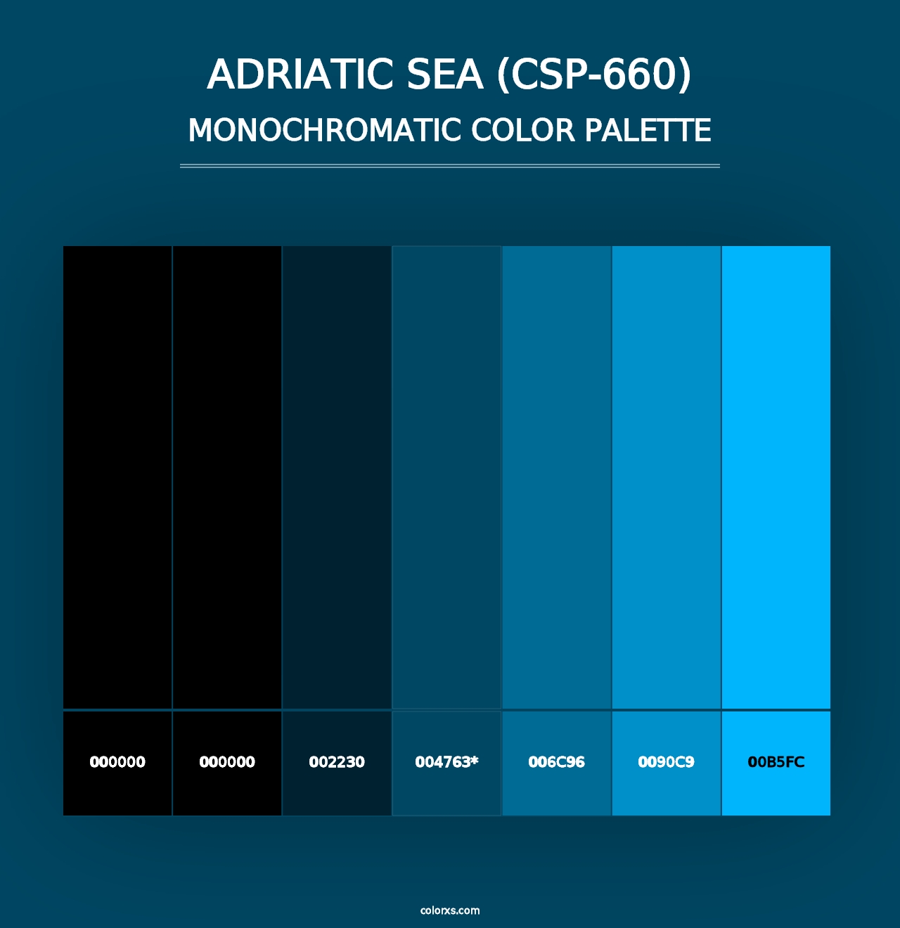 Adriatic Sea (CSP-660) - Monochromatic Color Palette