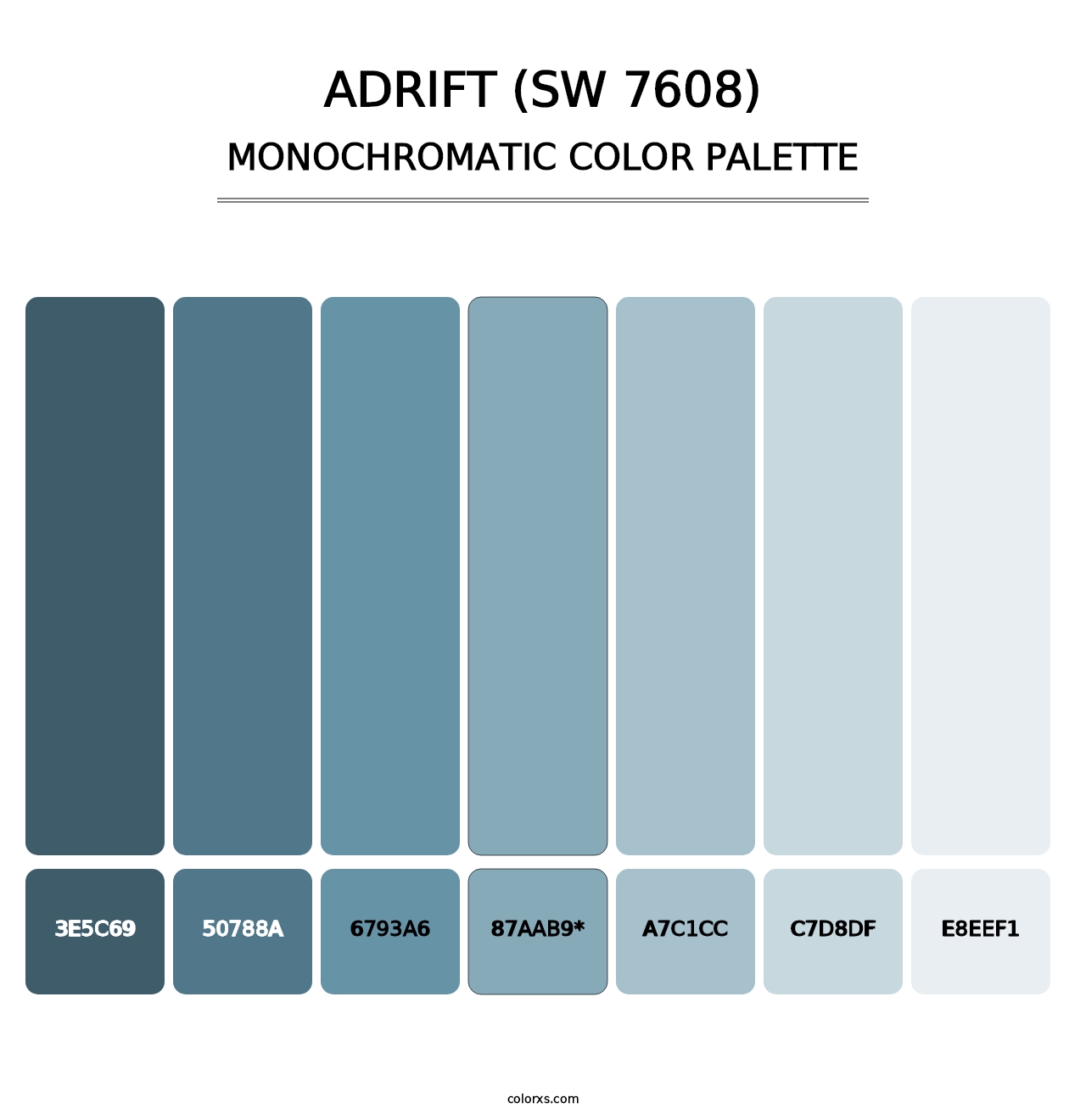 Adrift (SW 7608) - Monochromatic Color Palette