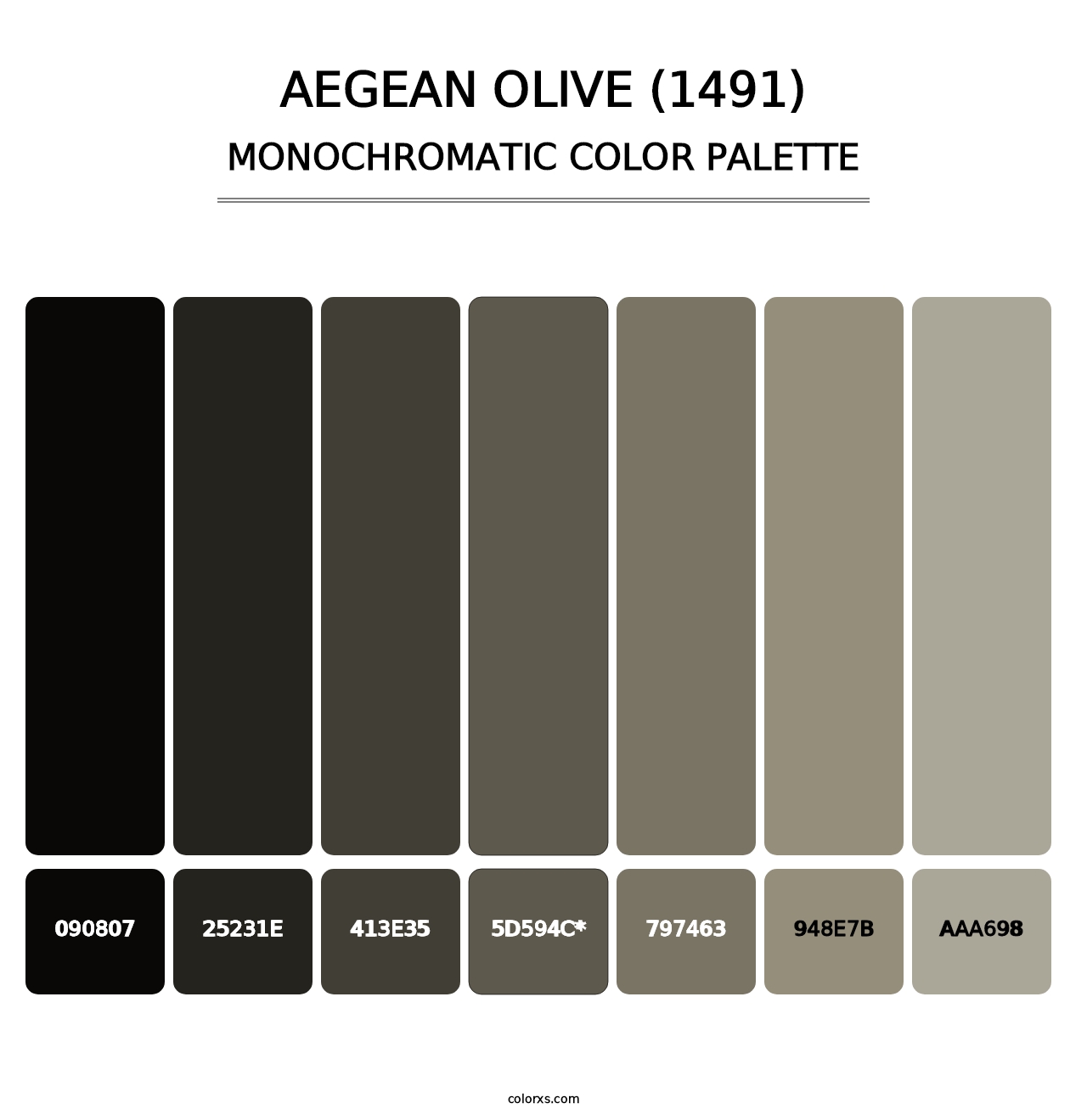 Aegean Olive (1491) - Monochromatic Color Palette