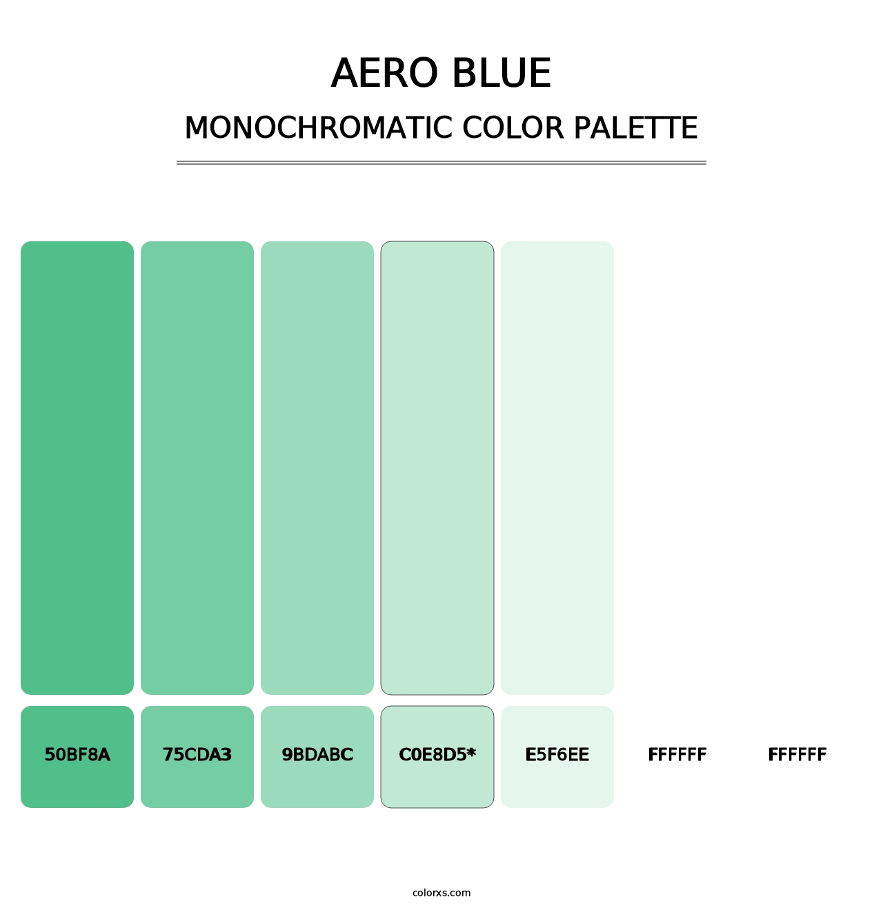 Aero Blue - Monochromatic Color Palette