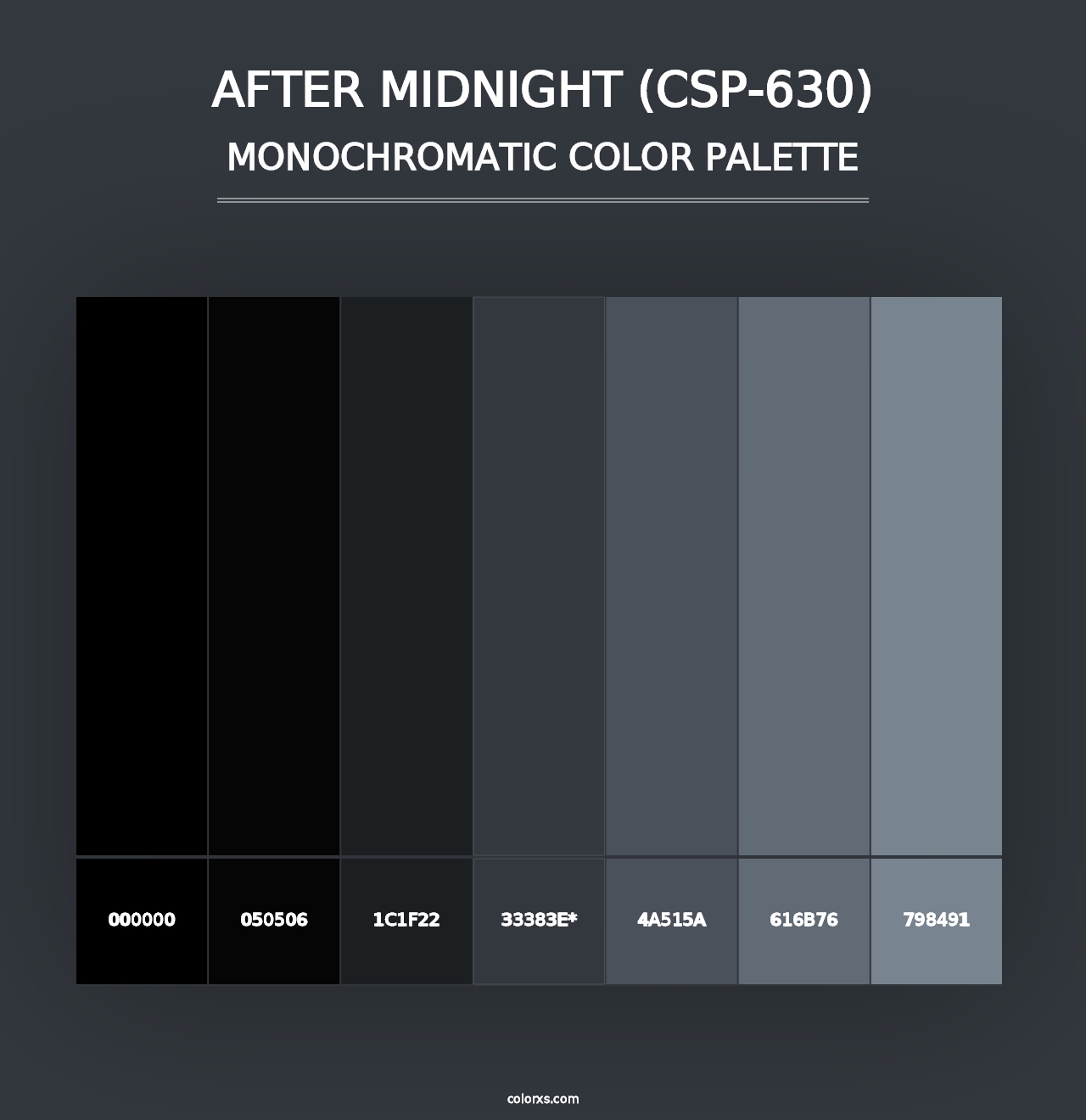 After Midnight (CSP-630) - Monochromatic Color Palette