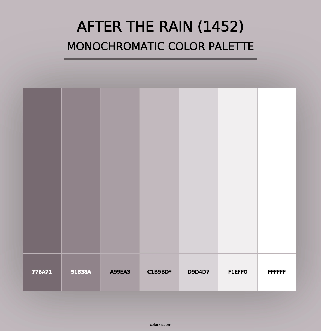 After the Rain (1452) - Monochromatic Color Palette