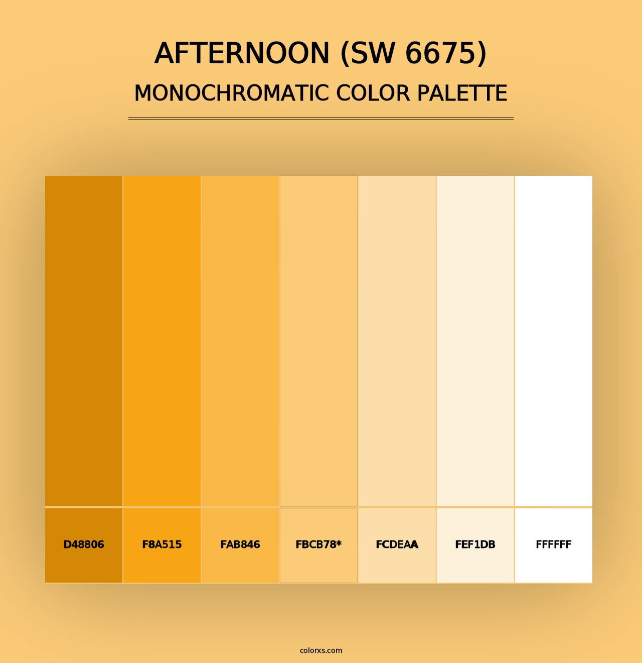 Afternoon (SW 6675) - Monochromatic Color Palette