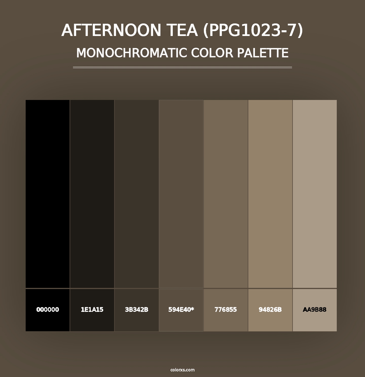 Afternoon Tea (PPG1023-7) - Monochromatic Color Palette