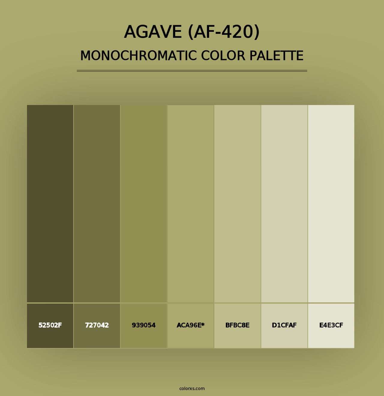 Agave (AF-420) - Monochromatic Color Palette