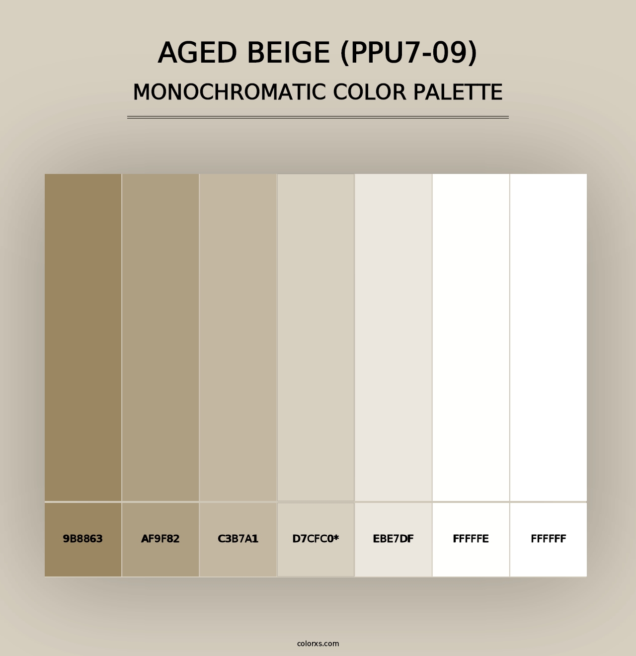 Aged Beige (PPU7-09) - Monochromatic Color Palette