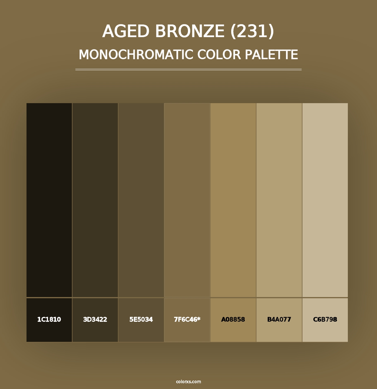 Aged Bronze (231) - Monochromatic Color Palette