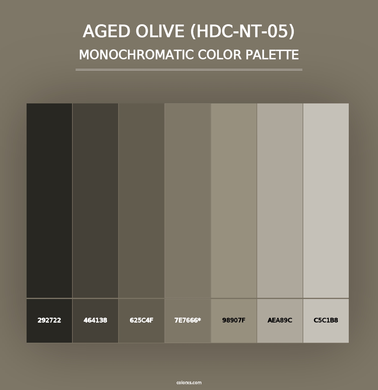 Aged Olive (HDC-NT-05) - Monochromatic Color Palette