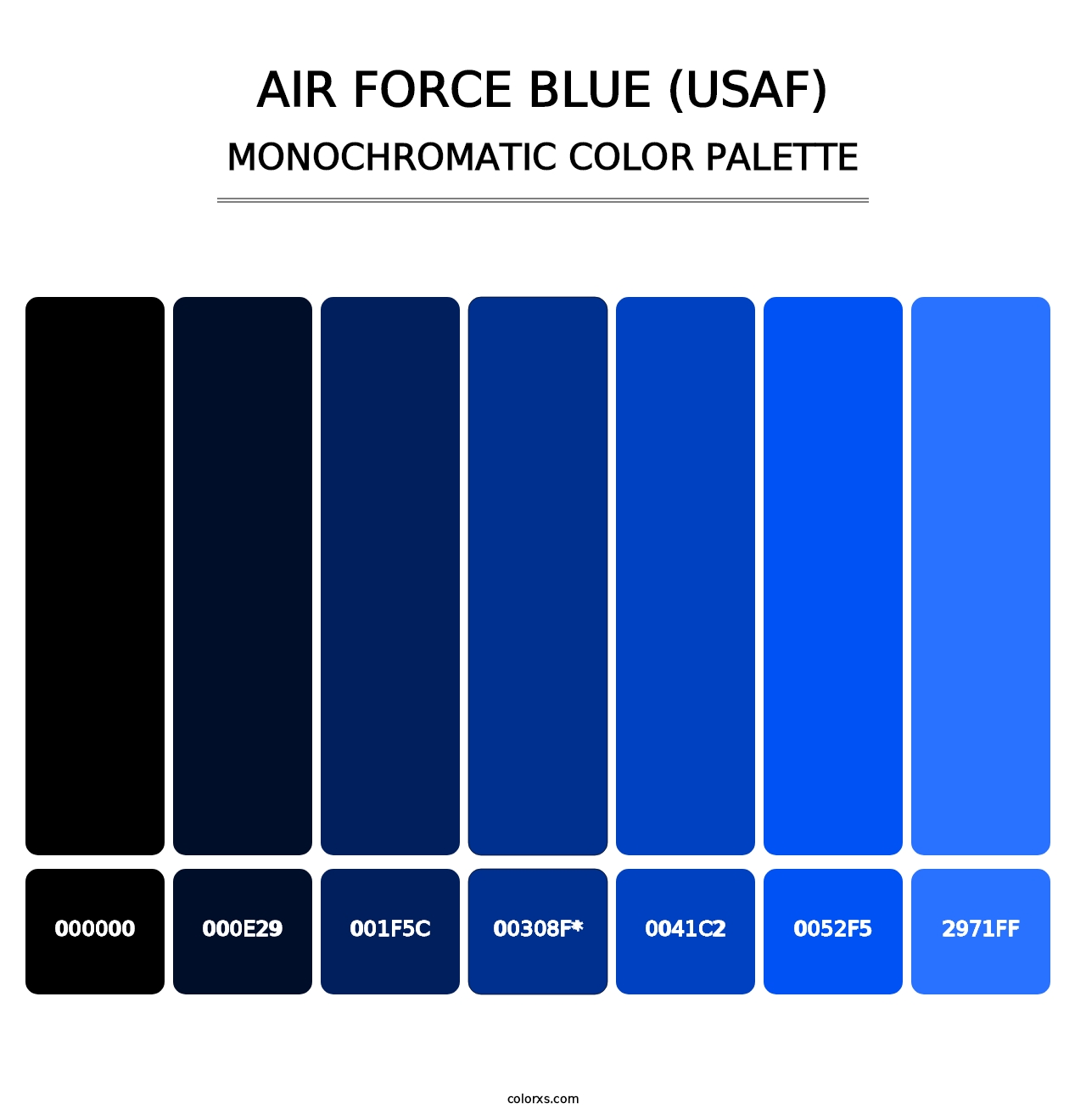 Air Force Blue (USAF) - Monochromatic Color Palette