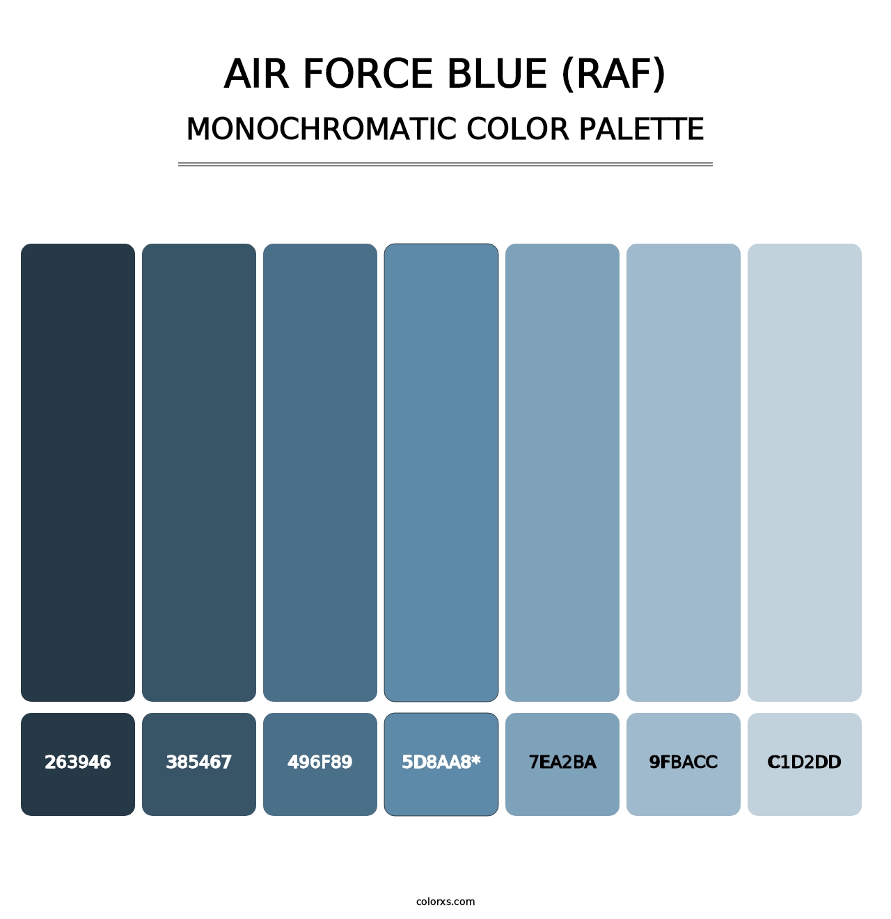 Air Force Blue (RAF) - Monochromatic Color Palette
