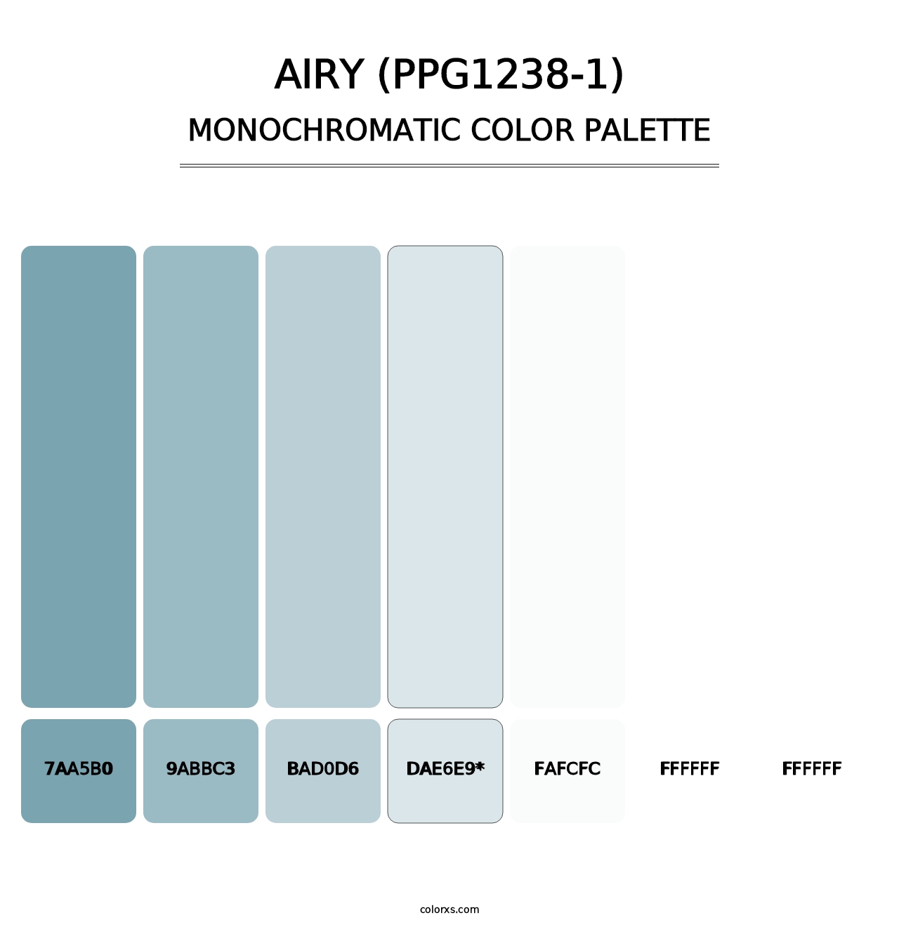 Airy (PPG1238-1) - Monochromatic Color Palette