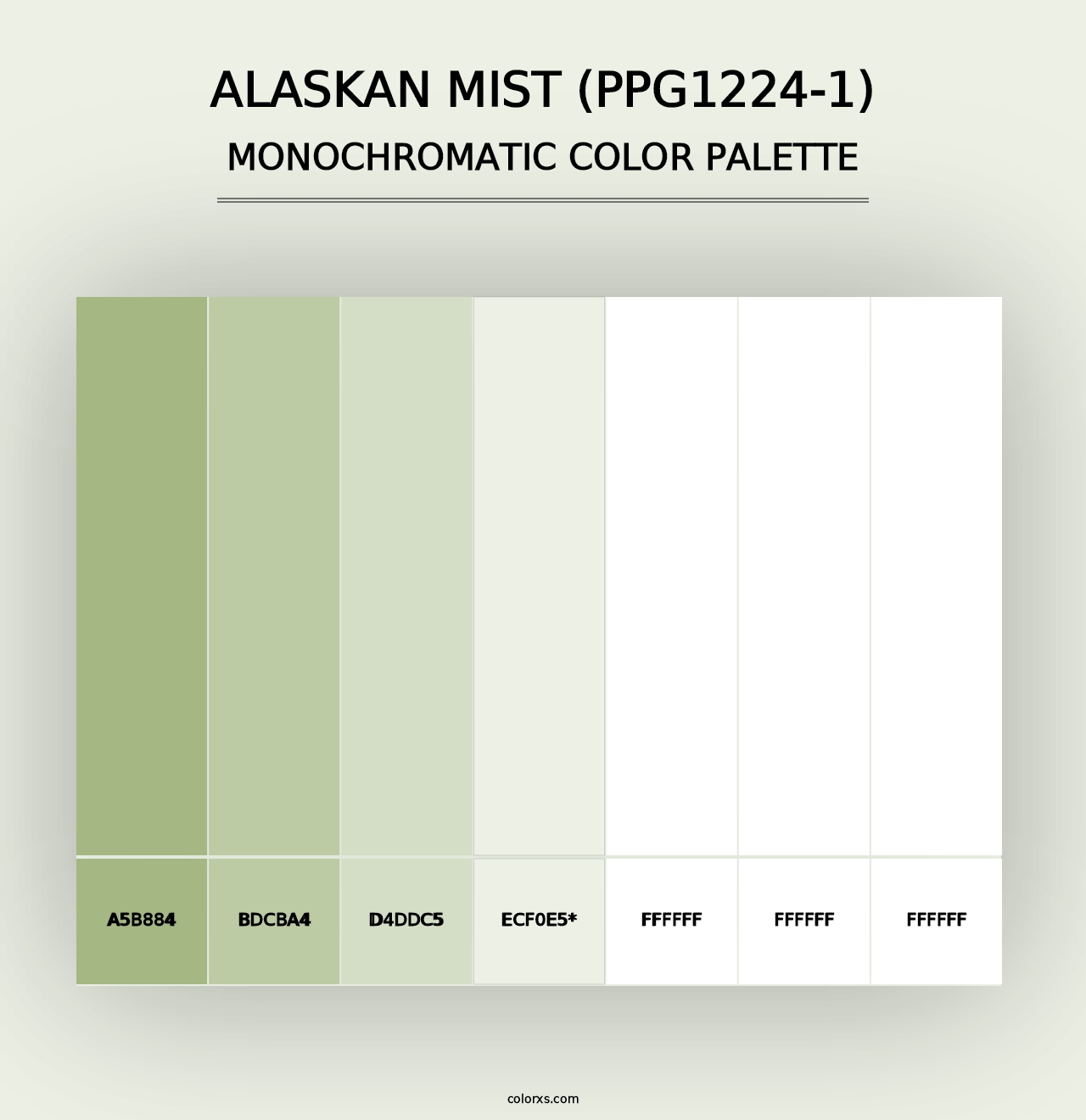 Alaskan Mist (PPG1224-1) - Monochromatic Color Palette