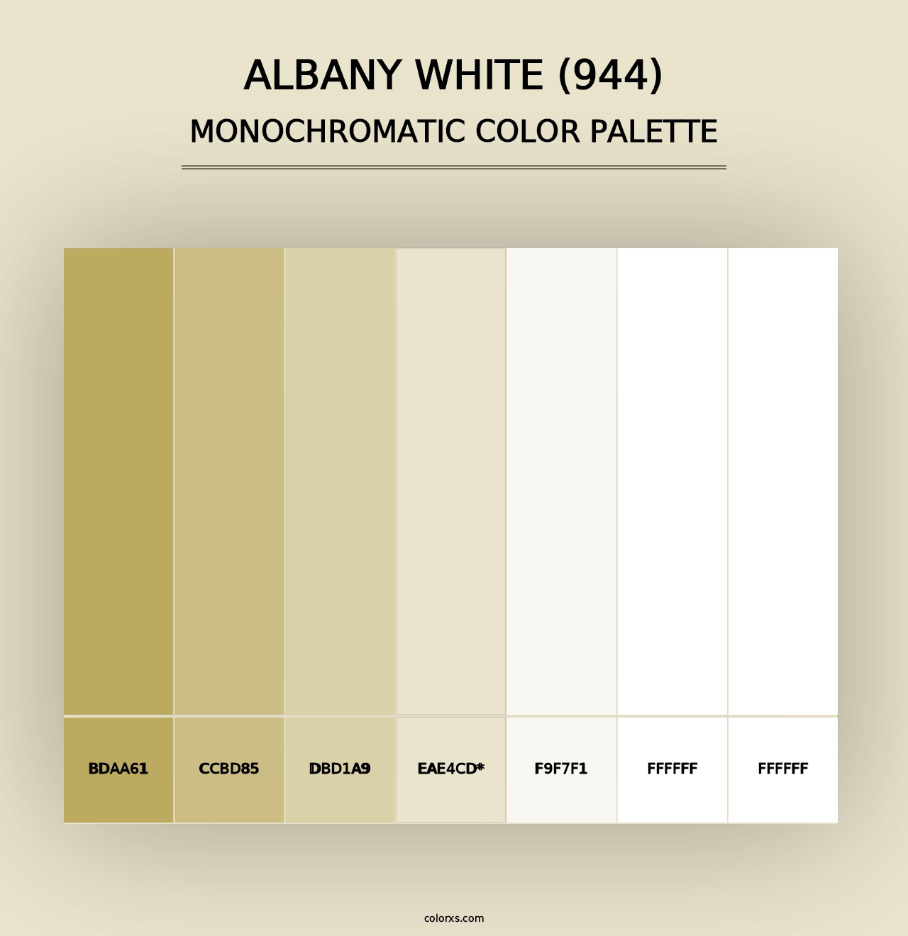 Albany White (944) - Monochromatic Color Palette