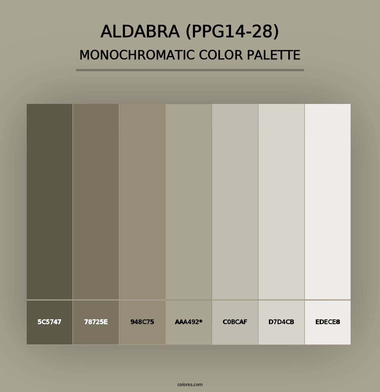 Aldabra (PPG14-28) - Monochromatic Color Palette