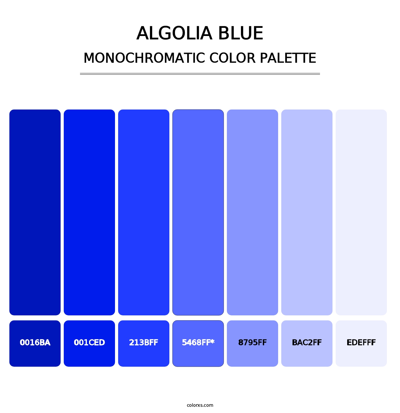 Algolia Blue - Monochromatic Color Palette