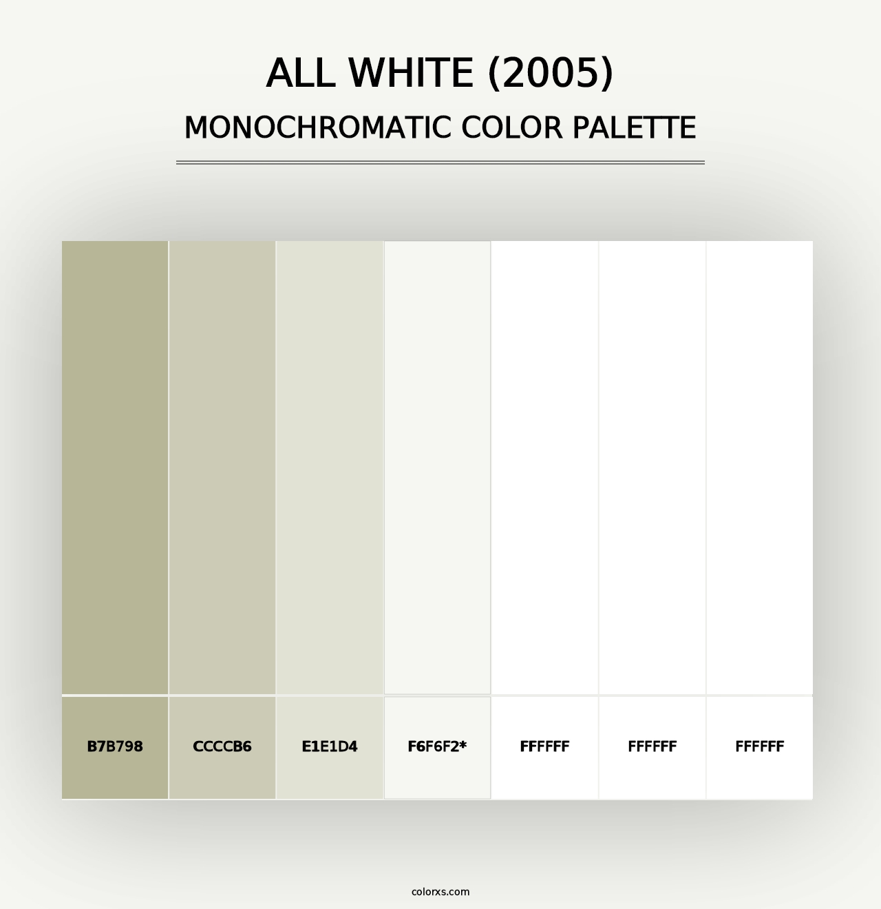 All White (2005) - Monochromatic Color Palette