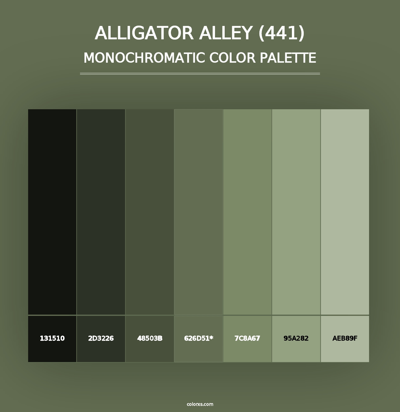 Alligator Alley (441) - Monochromatic Color Palette