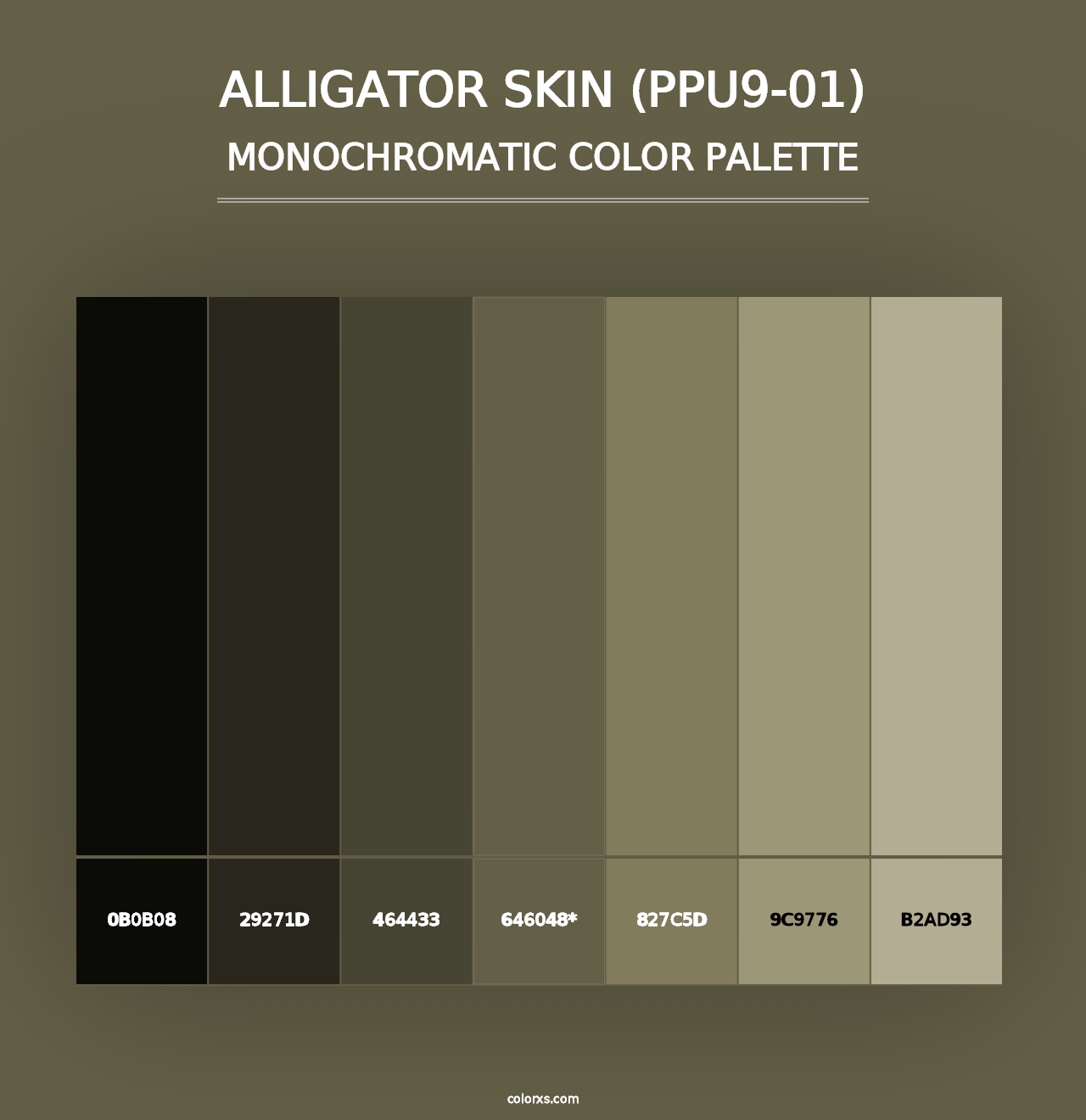 Alligator Skin (PPU9-01) - Monochromatic Color Palette