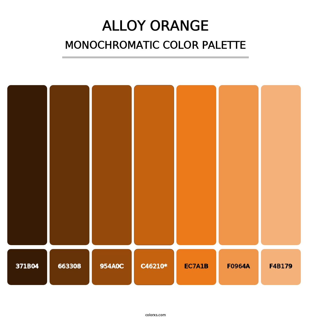 Alloy Orange - Monochromatic Color Palette