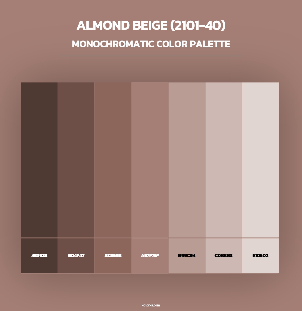 Almond Beige (2101-40) - Monochromatic Color Palette