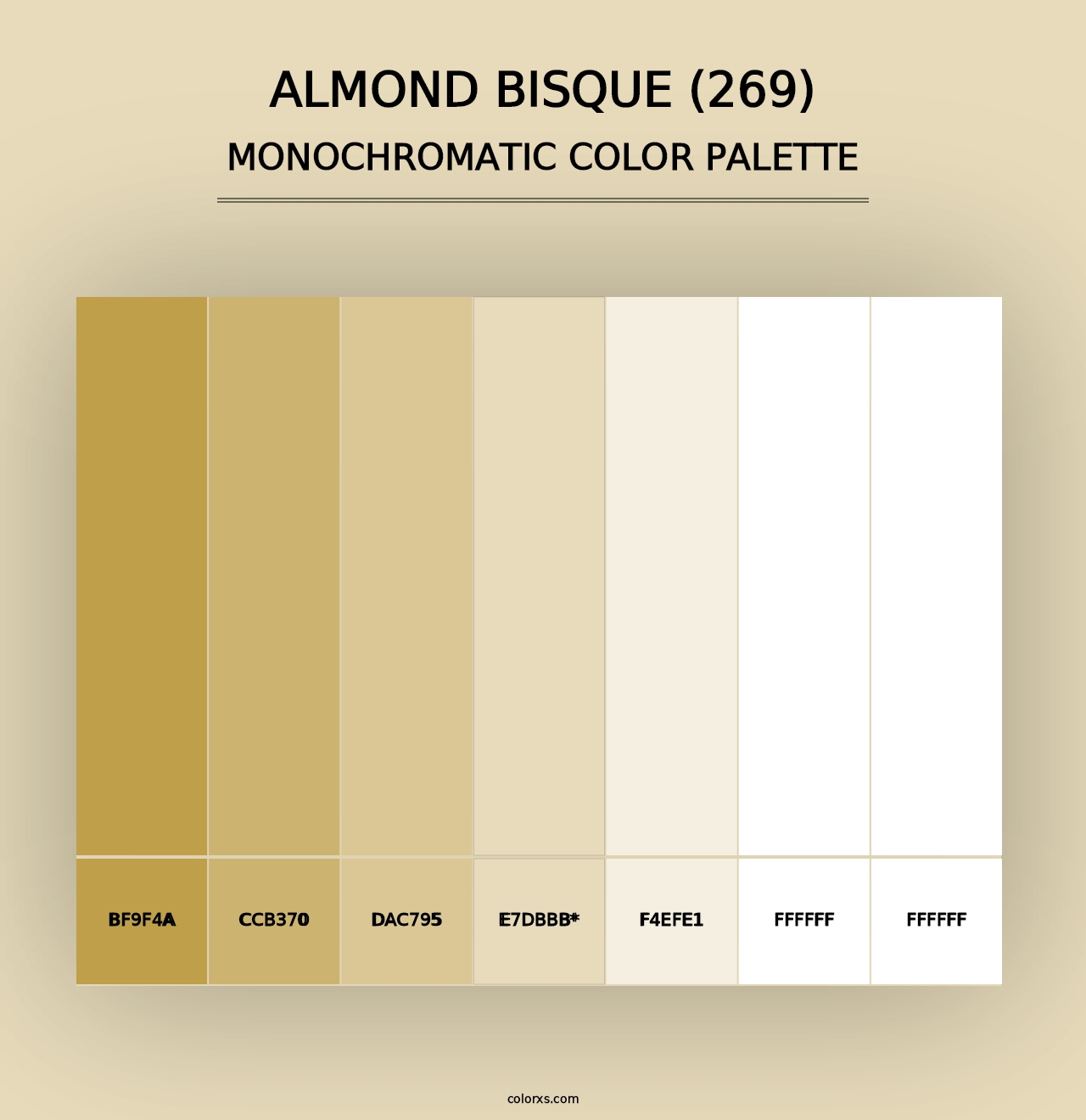 Almond Bisque (269) - Monochromatic Color Palette