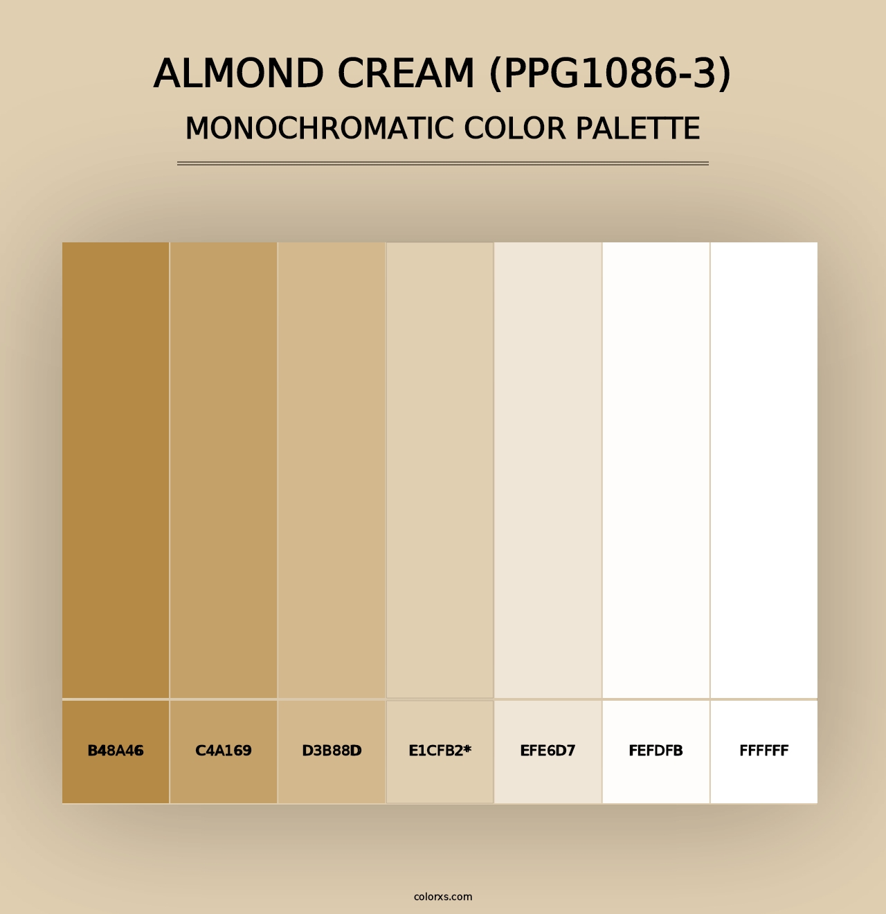 Almond Cream (PPG1086-3) - Monochromatic Color Palette