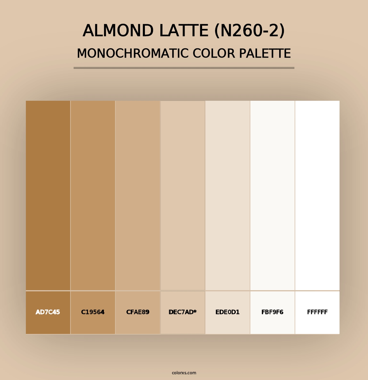 Almond Latte (N260-2) - Monochromatic Color Palette