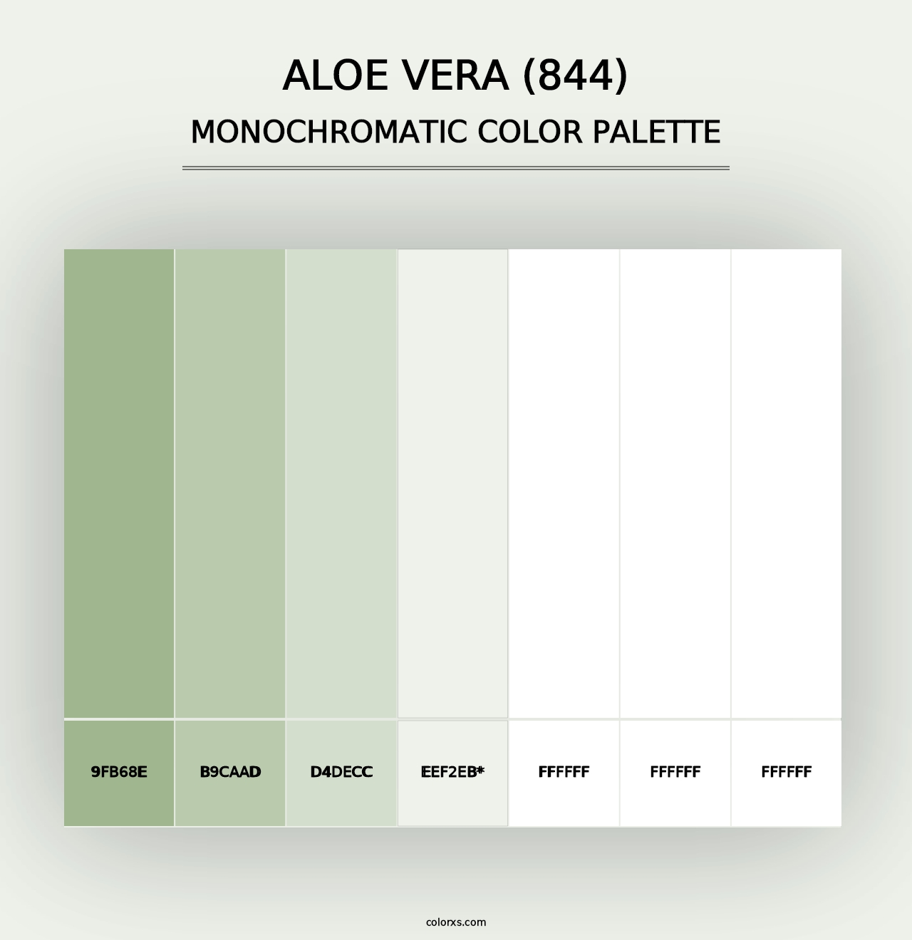 Aloe Vera (844) - Monochromatic Color Palette