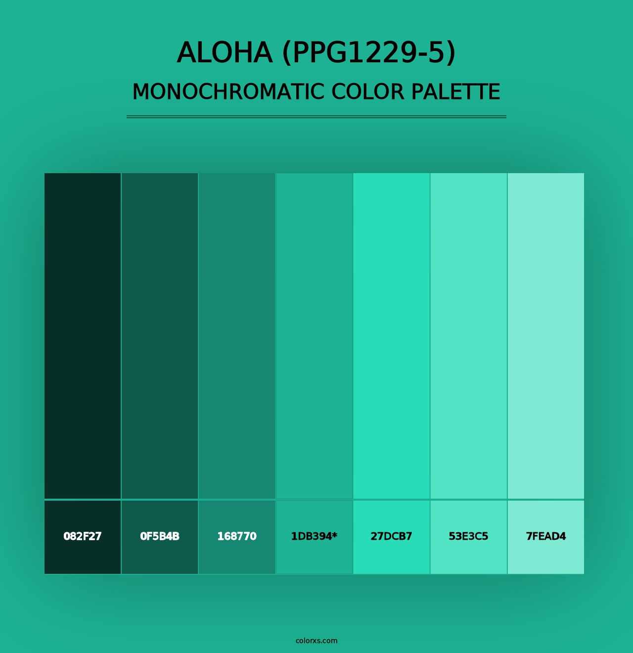 Aloha (PPG1229-5) - Monochromatic Color Palette