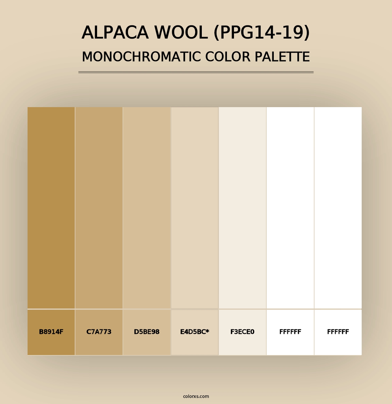 Alpaca Wool (PPG14-19) - Monochromatic Color Palette