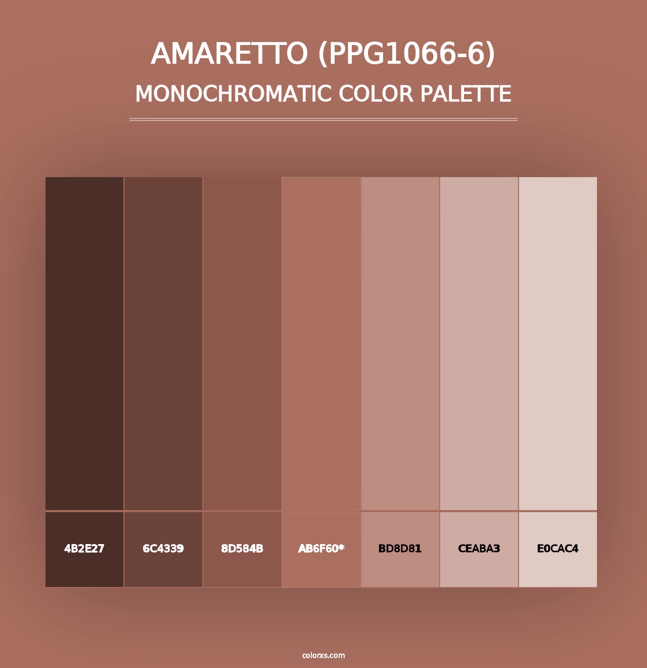 Amaretto (PPG1066-6) - Monochromatic Color Palette