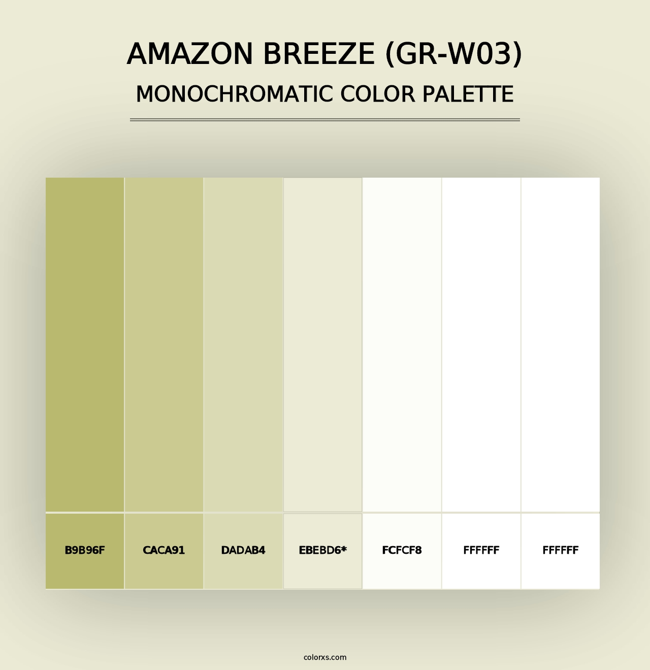 Amazon Breeze (GR-W03) - Monochromatic Color Palette