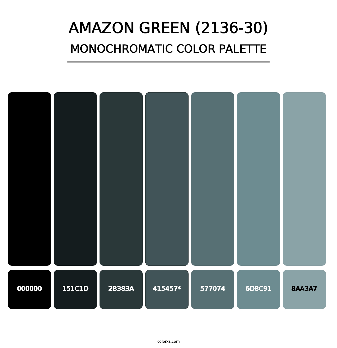 Amazon Green (2136-30) - Monochromatic Color Palette