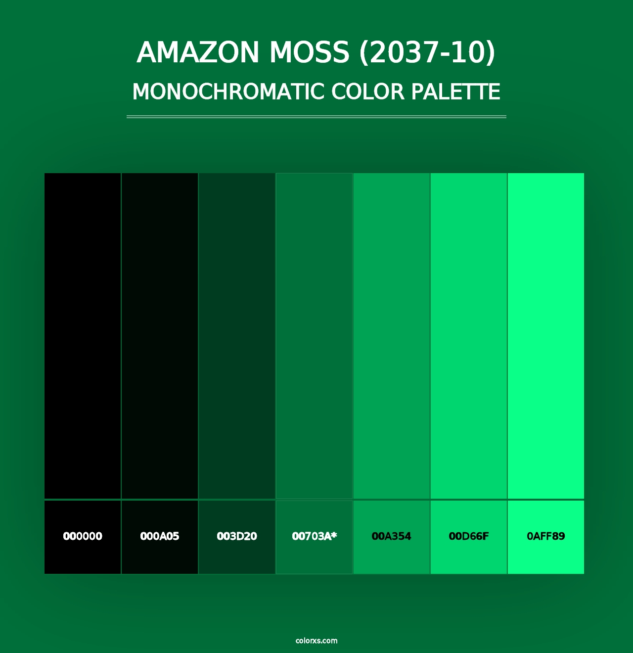 Amazon Moss (2037-10) - Monochromatic Color Palette