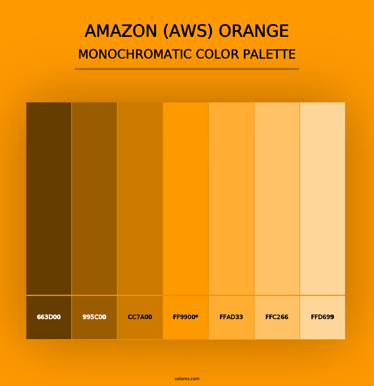 Amazon (AWS) Orange - Monochromatic Color Palette