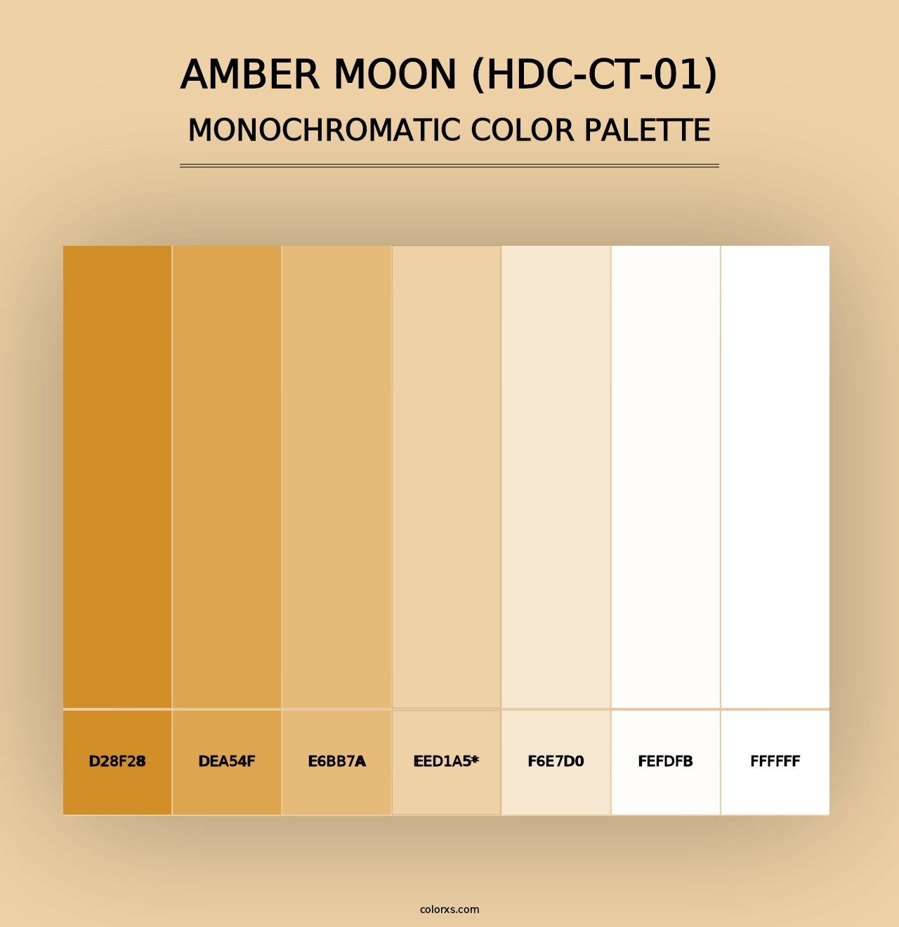 Amber Moon (HDC-CT-01) - Monochromatic Color Palette