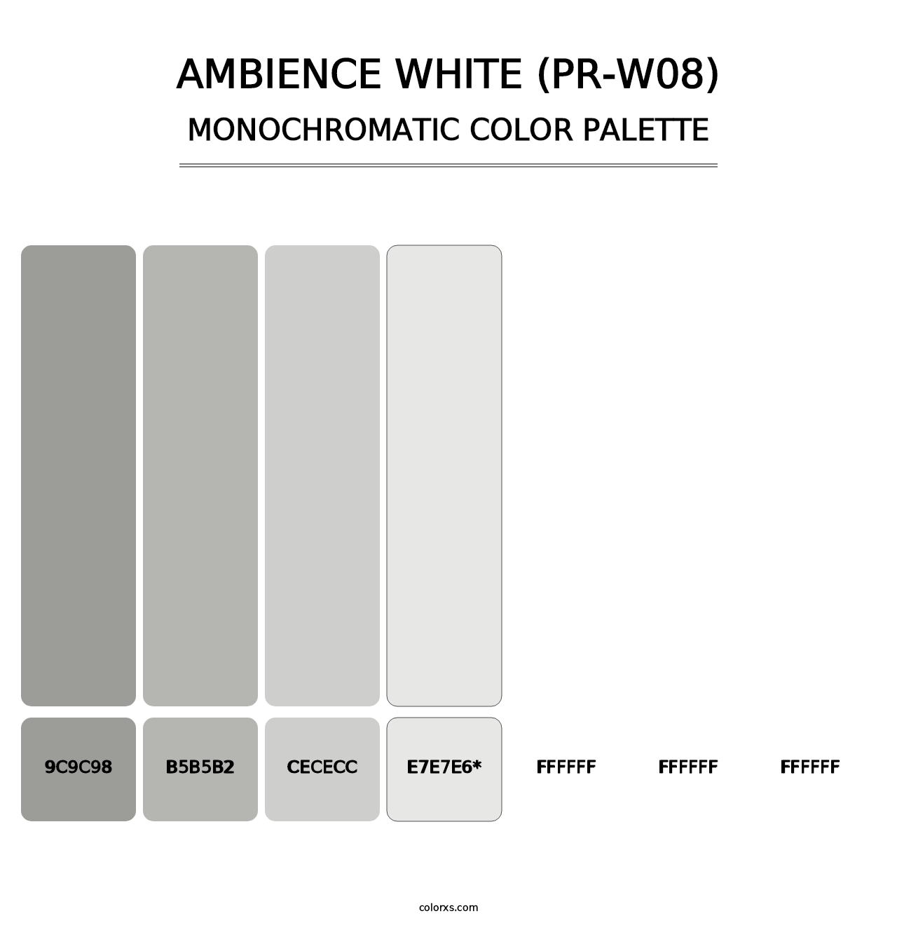 Ambience White (PR-W08) - Monochromatic Color Palette