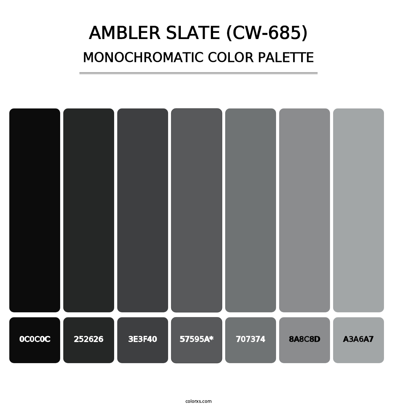 Ambler Slate (CW-685) - Monochromatic Color Palette