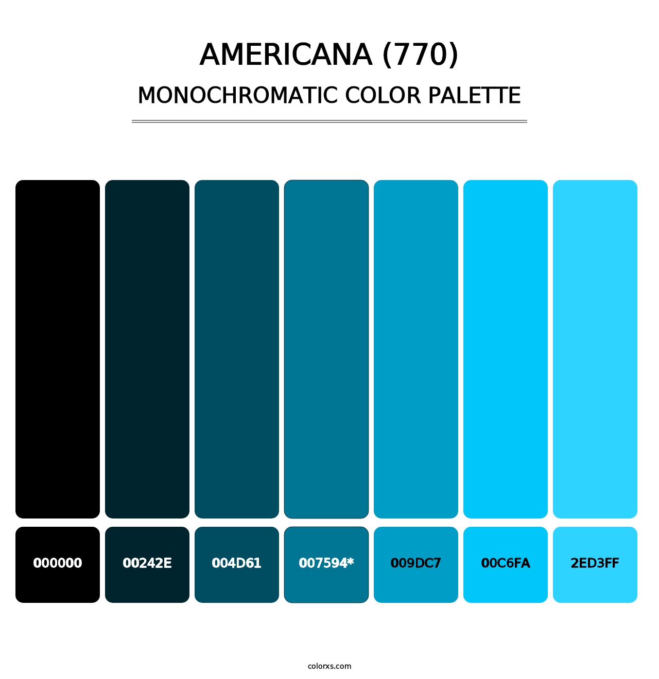 Americana (770) - Monochromatic Color Palette